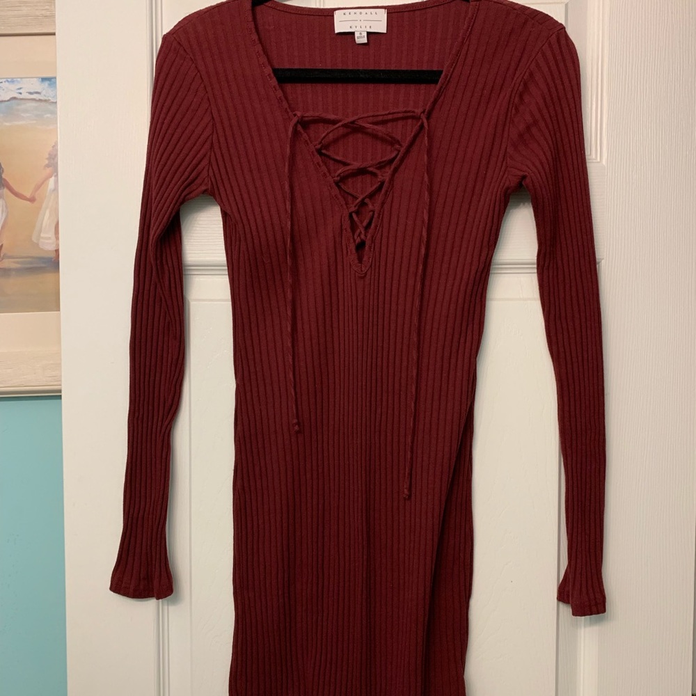 Fitted lace up dress